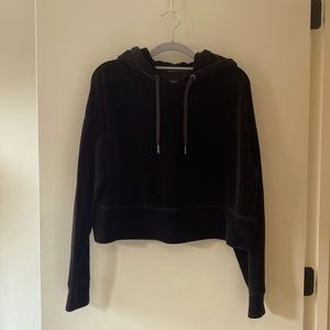Calvin Klein velour crop top sweatshirt